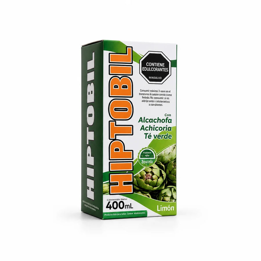 Hiptobil – Bebida Herbal con Alcachofa y Té Verde (Limón, 400 ml)