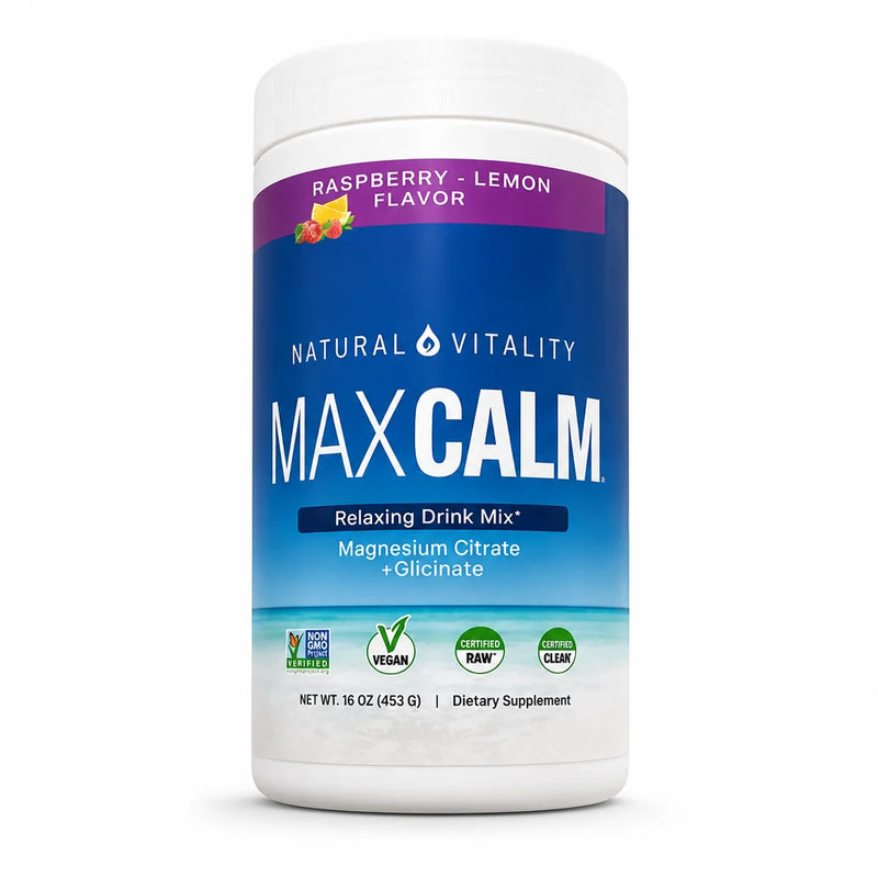 Natural Vitality MaxCalm – Magnesio Relajante (Frambuesa-Limón)